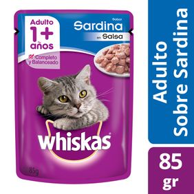 Whiskas Pouch Adulto Sardina Salsa X 85G